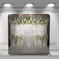 marco de pantalla de tela de tela de tensión de flores blancas
